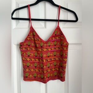 Zara Red and Green Patterned Camisole